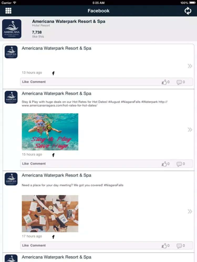 Ảnh chụp màn hình của Americana Resort Niagara iPad 