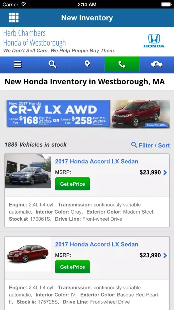 Capturas de pantalla de Westborough Honda