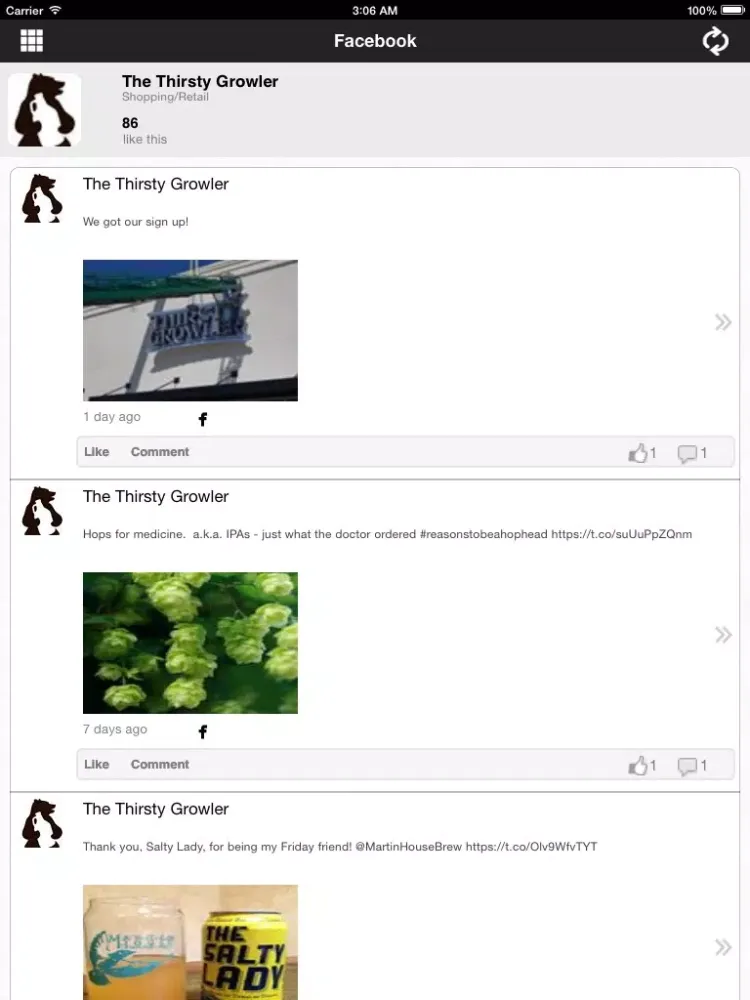 The Thirsty Growler iPad 應用截圖