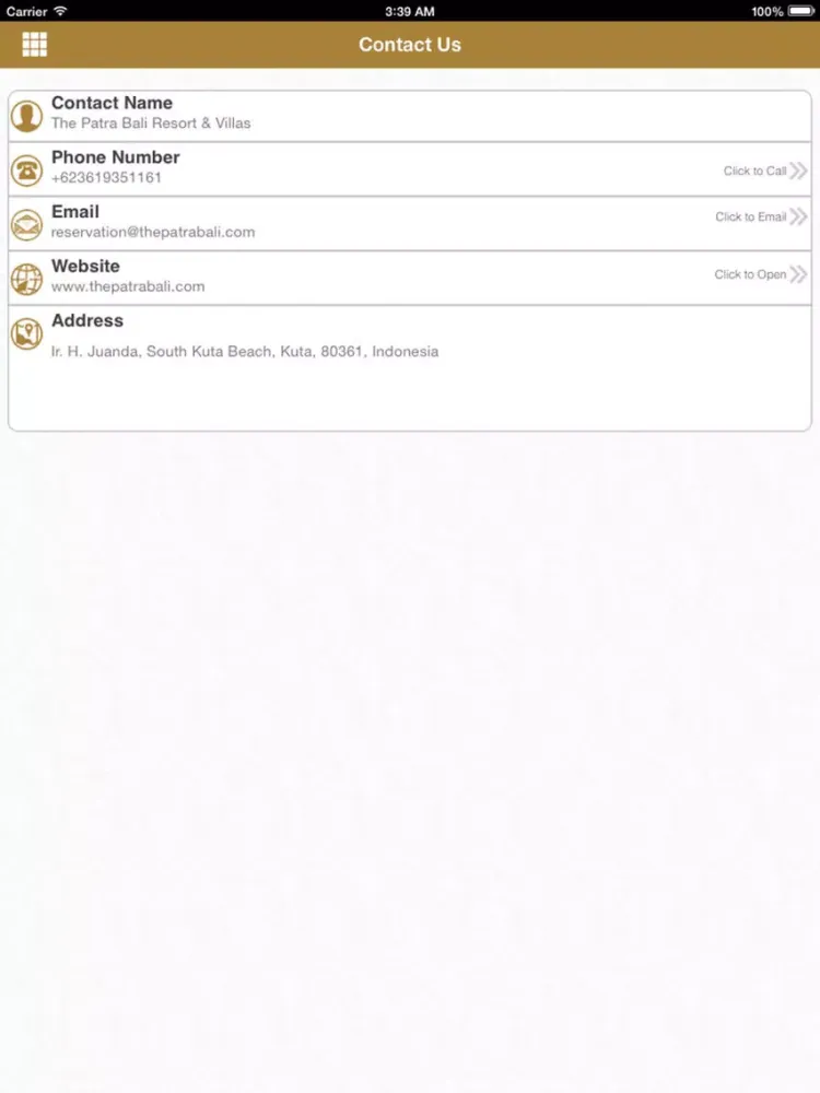 Zrzuty ekranu The Patra Bali iPad 