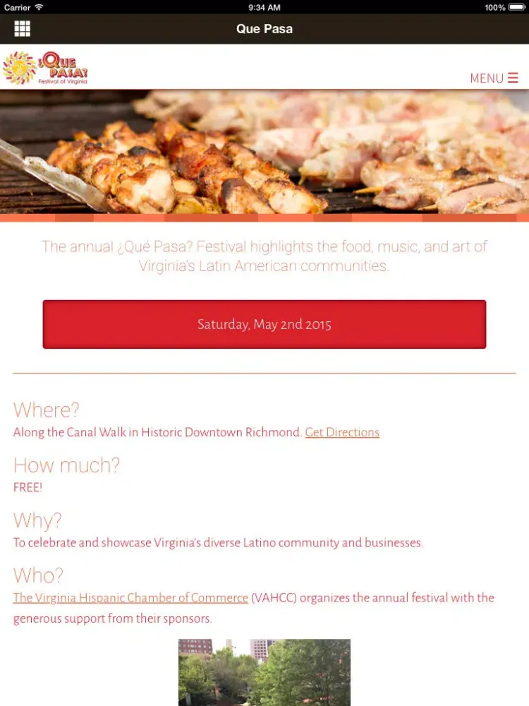 Ảnh chụp màn hình của Virginia Hispanic Chamber of Commerce iPad 