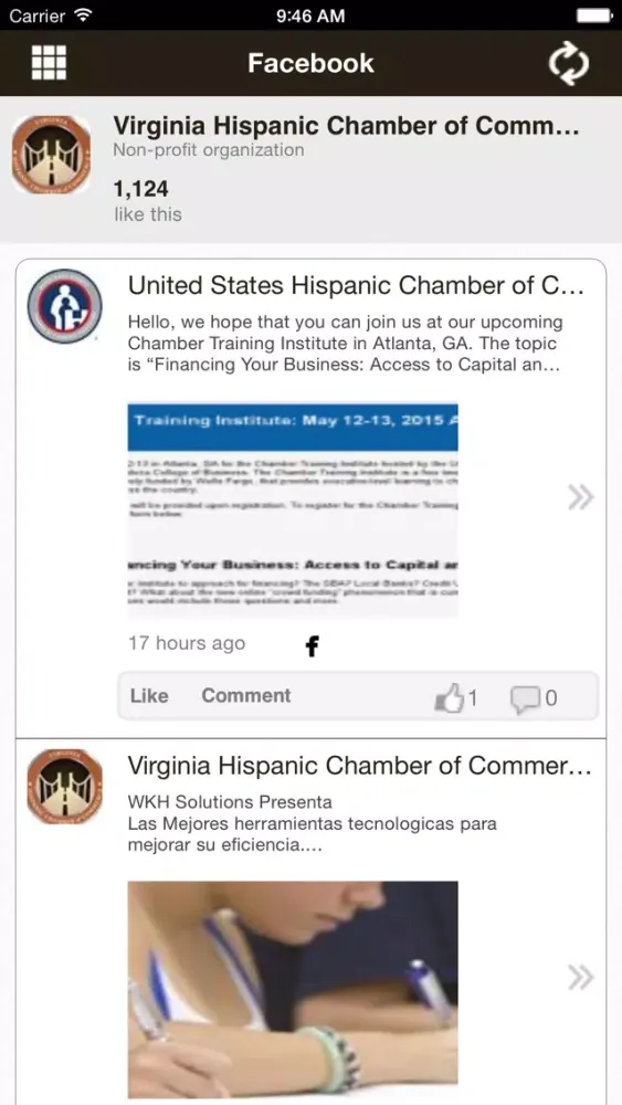 Ảnh chụp màn hình của Virginia Hispanic Chamber of Commerce