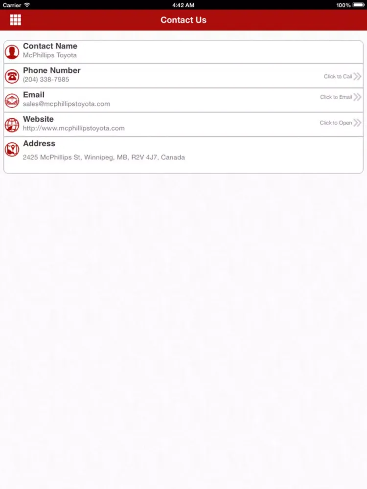 Your Winnipeg Dealership iPad  Screenshots