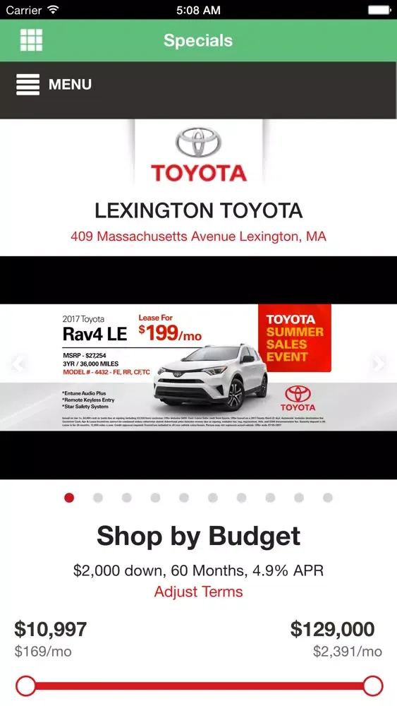 Capturas de tela do Lexington Toyota