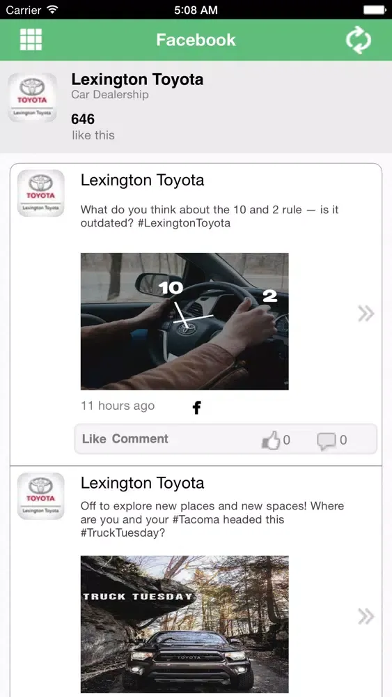 Capturas de tela do Lexington Toyota