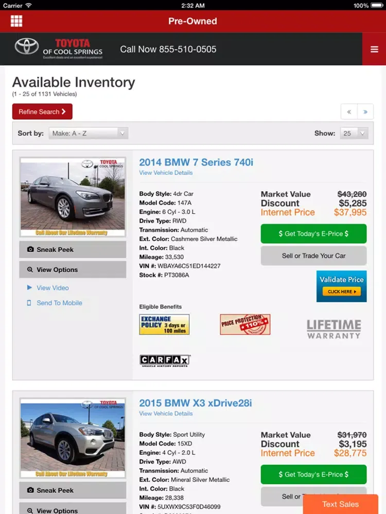 Скриншоты Your Cool Springs Dealership iPad 