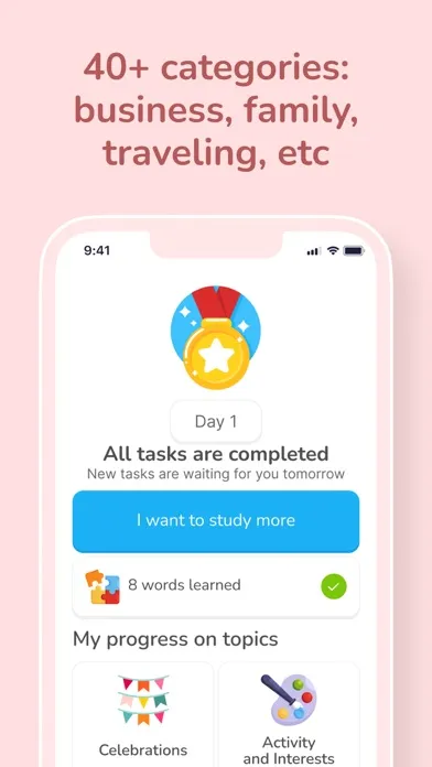Spanish Minute learning app سکرین شاٹس