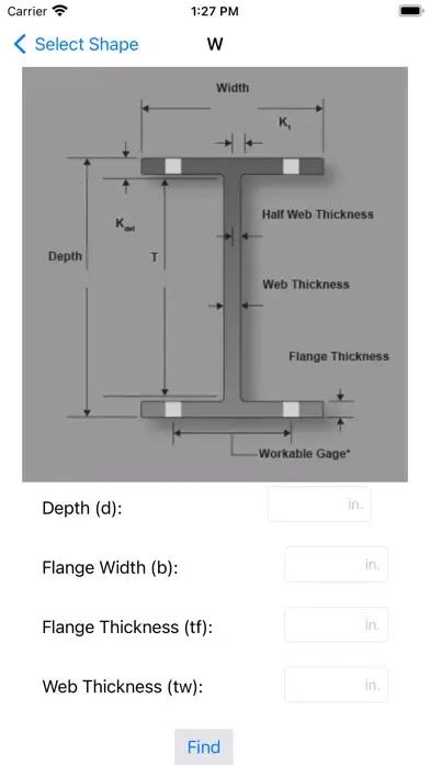 Capturas de tela do Steel Beam Size Finder