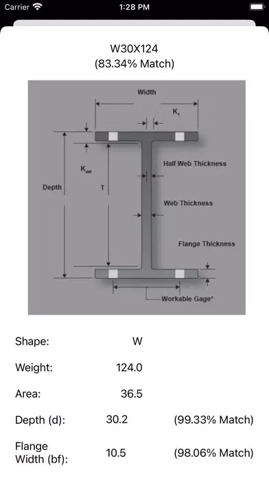 Capturas de tela do Steel Beam Size Finder