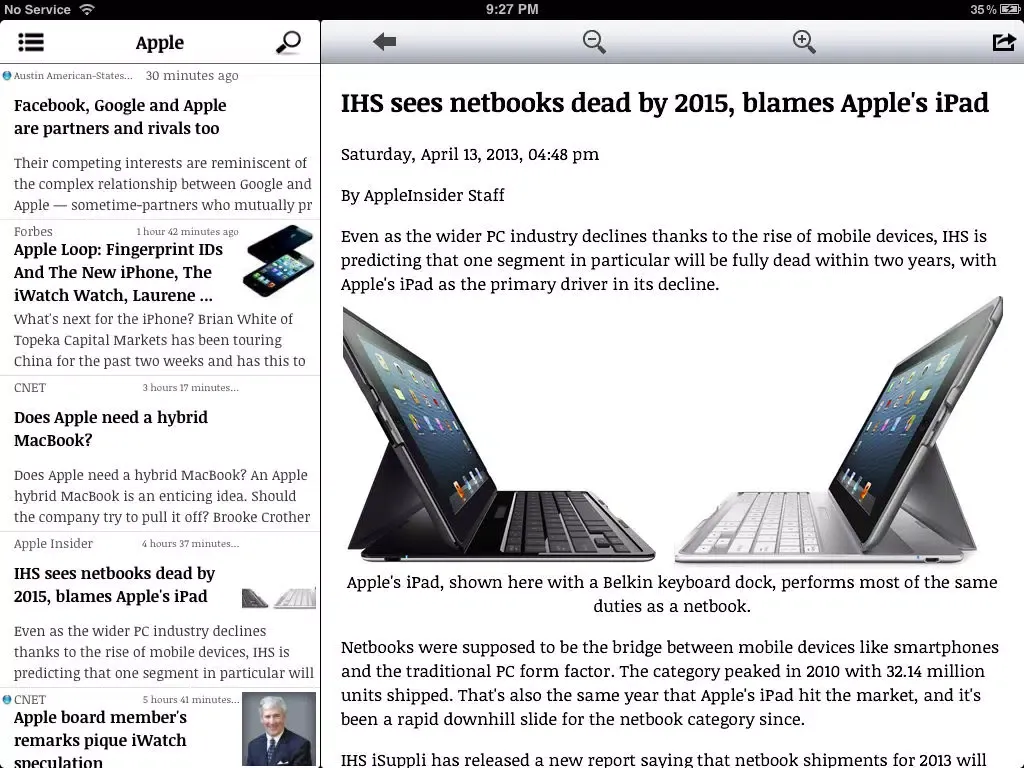 Now - Google News for Apple and Top Charts from Store iPad 应用截图