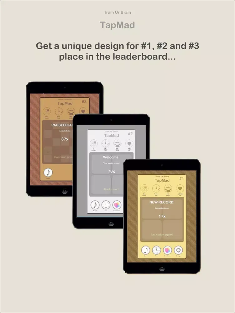 TapMad - 5 minutes nothing to do? Play TapMad and get the golden Design! A funny game for your leisure time! Let's go! iPad  Screenshots