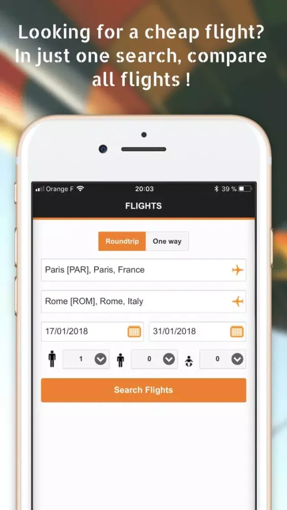 Captures d'écran de Comparateur de vol - Appnfly