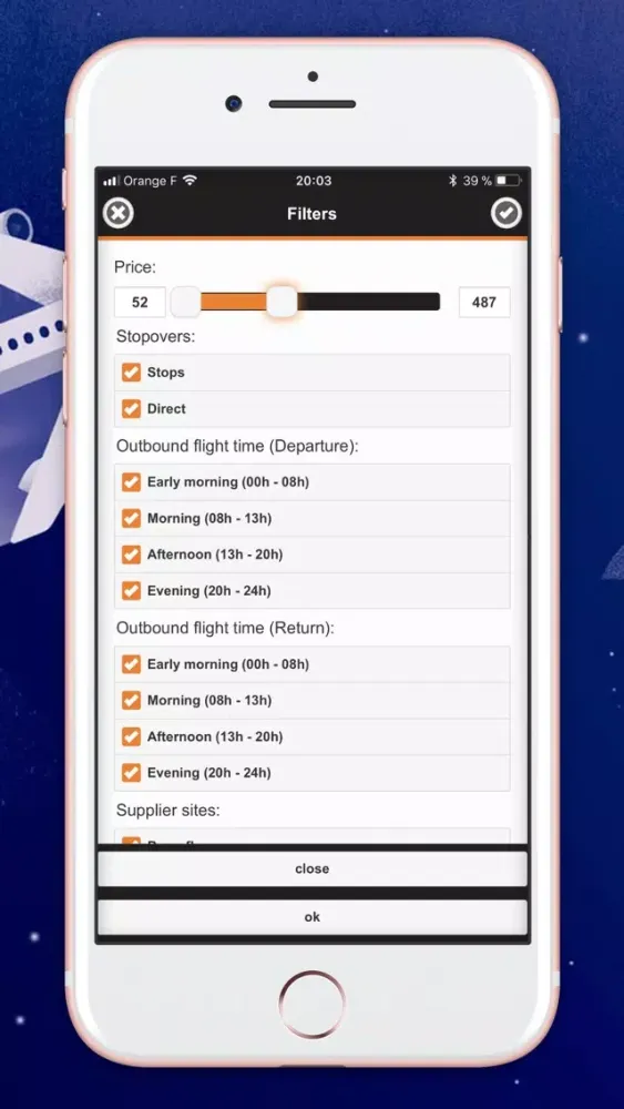 Captures d'écran de Comparateur de vol - Appnfly