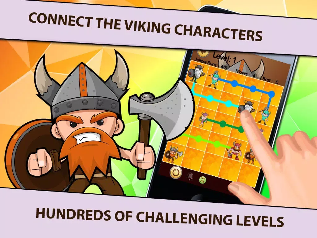A Vikings Voyage Puzzl-e - Nordic Trolls Super-Card Connect Dots Game iPad  Screenshots