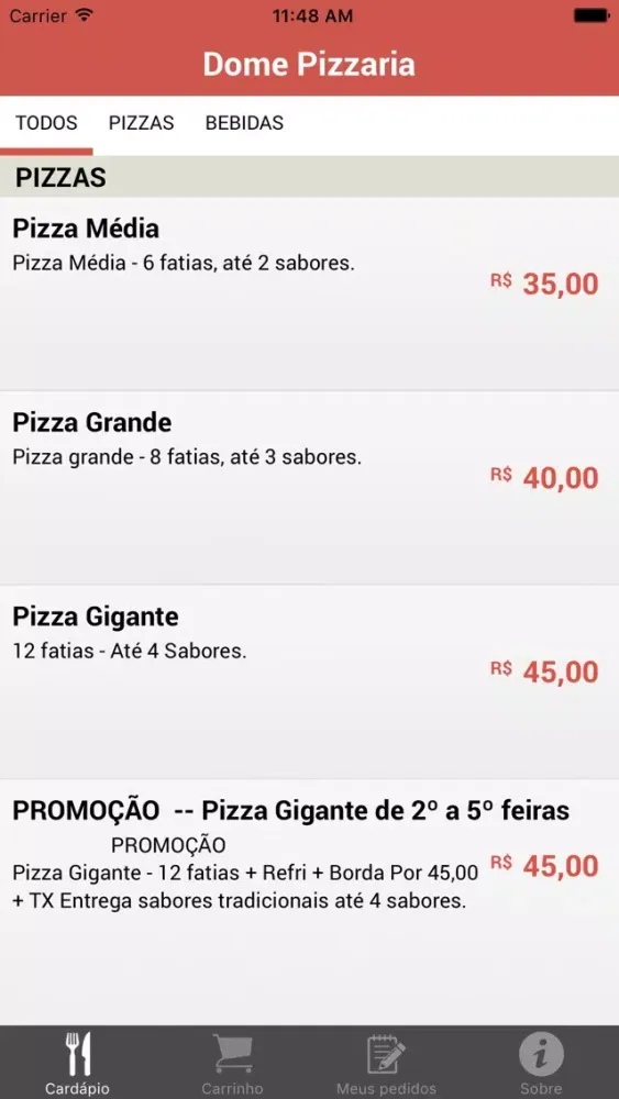 Dome Pizzaria Ekran Görüntüleri