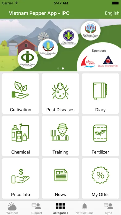 Capturas de tela do VIETNAM PEPPER APP - IPC