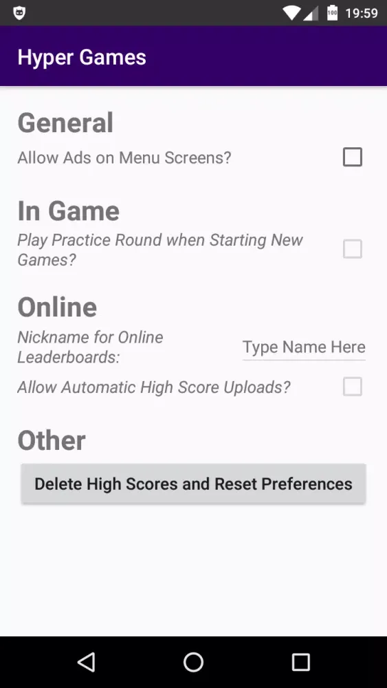 Tangkapan layar Hyper Games