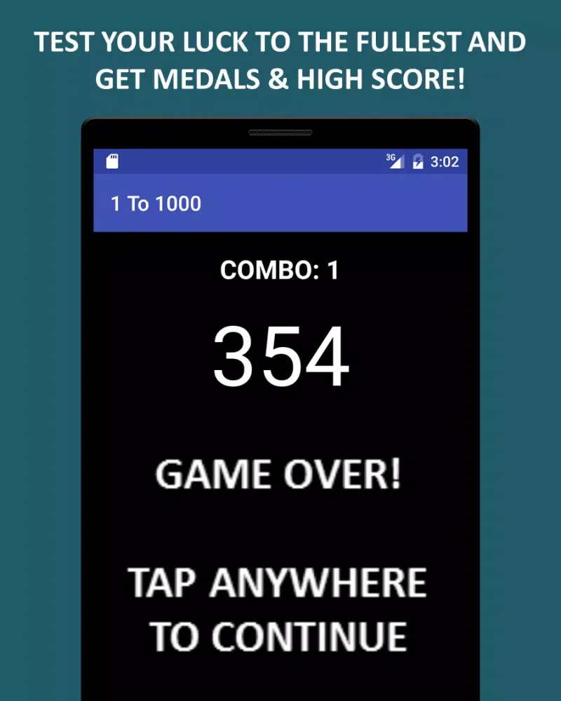 Captures d'écran de 1 To 1000 Game (Lucky Game)