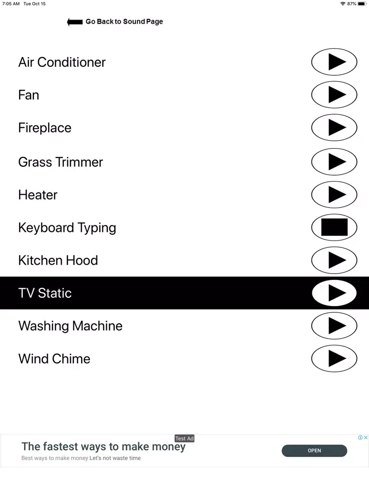 Furniture Comforting Sounds iPad  Screenshots