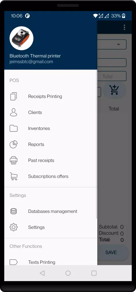 Bluetooth Thermal Printer POS Screenshots