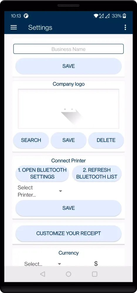 Bluetooth Thermal Printer POS Screenshots