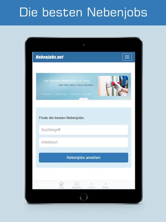Nebenjobs.net iPad  Screenshots