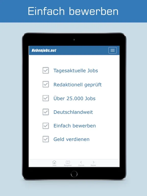Nebenjobs.net iPad  Screenshots