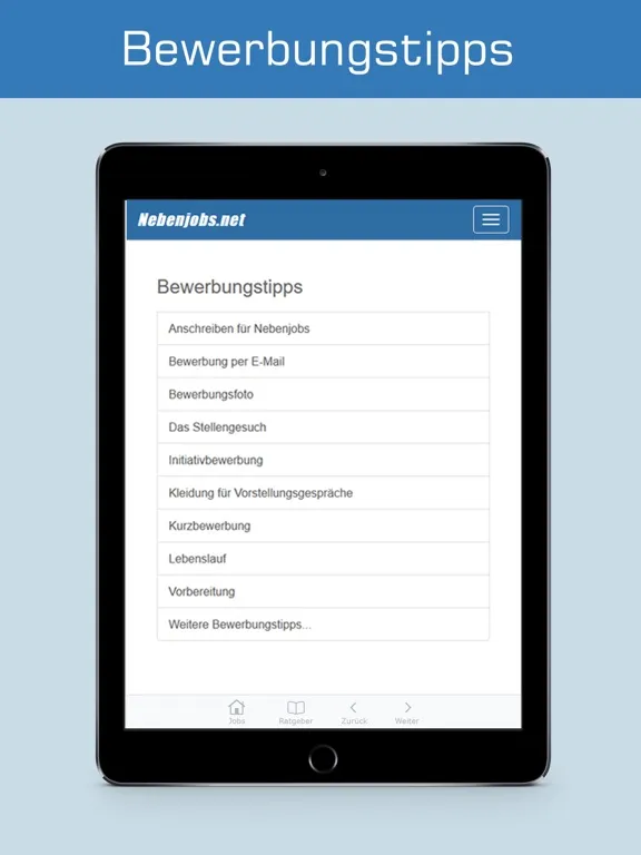 Nebenjobs.net iPad  Screenshots