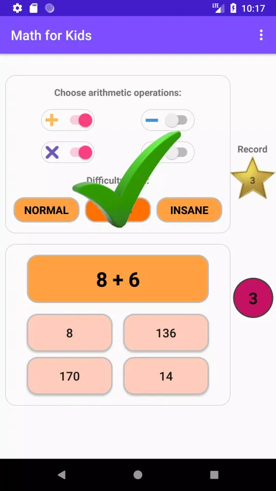Capturas de tela do Math for Kids