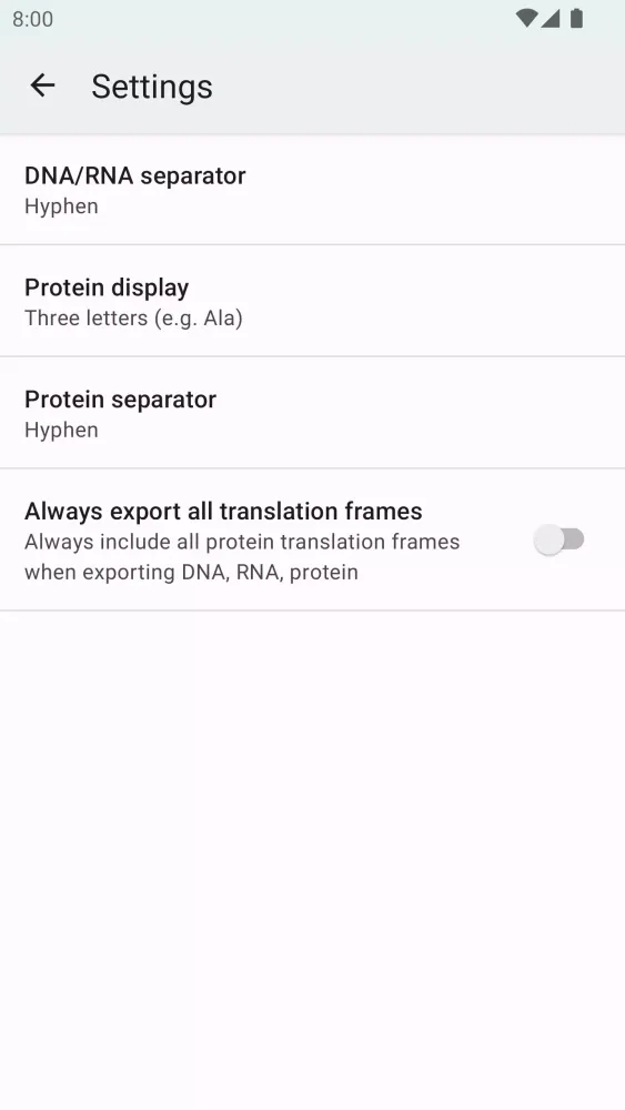 DNA-RNA-Protein Transcriber應用截圖