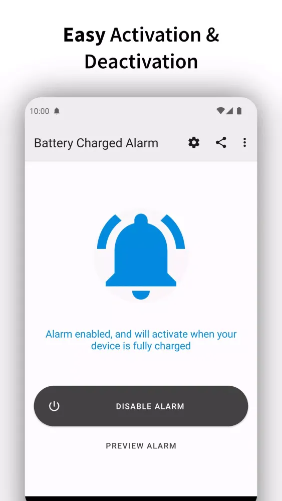 Full Battery Charge Alarm Screenshots