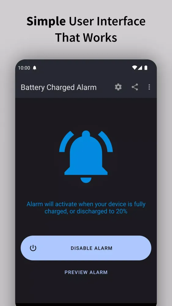 Full Battery Charge Alarm Screenshots