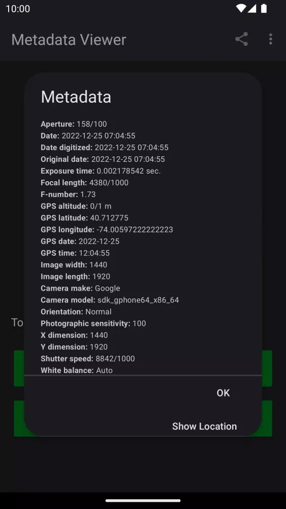 Photo Metadata Viewer Screenshots