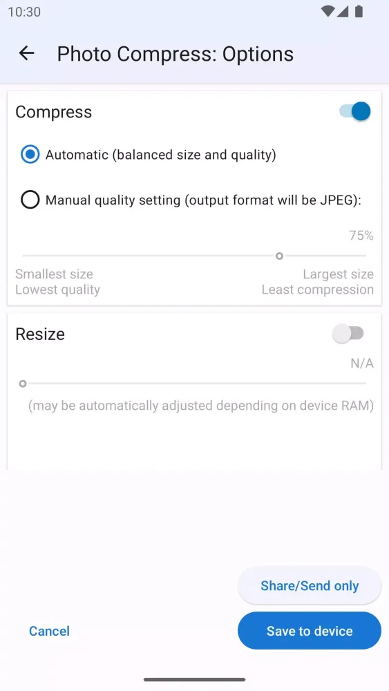 Photo Compress Tool Screenshots