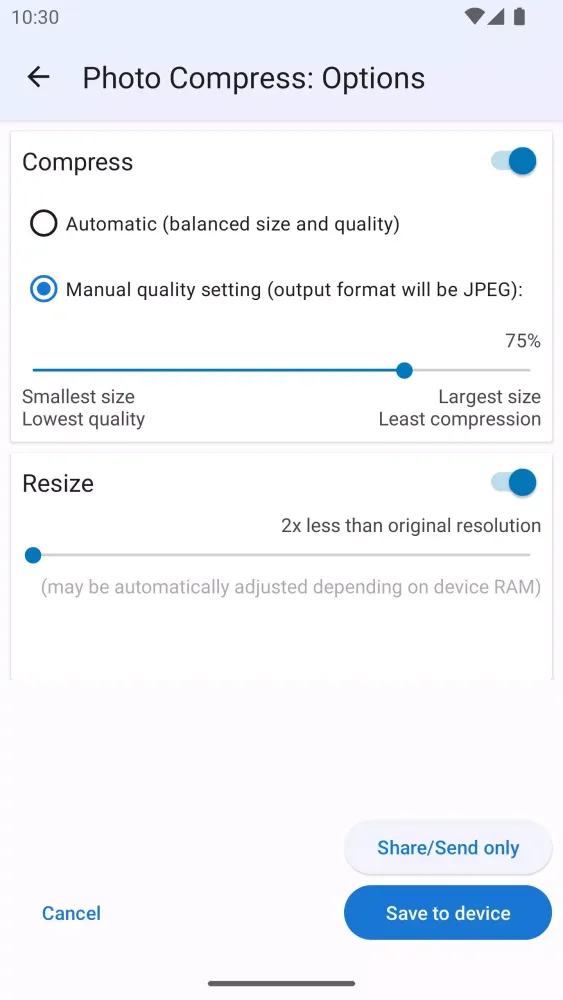 Photo Compress Tool Screenshots