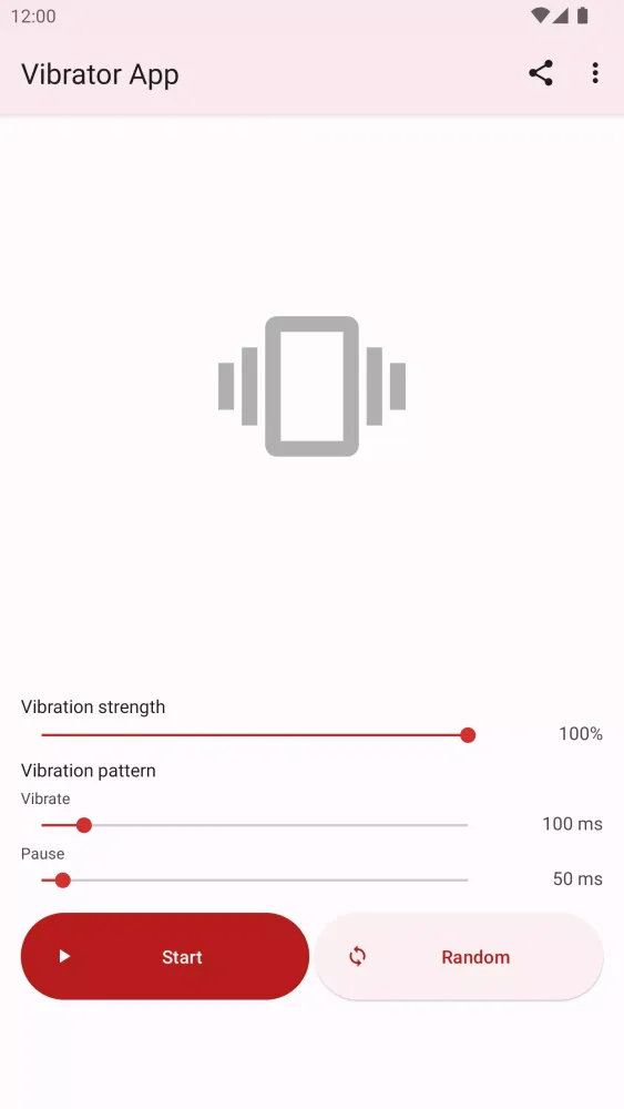 Capturas de tela do Vibrator App