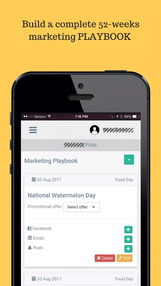 Screenshot di Restaurant Marketing Platform