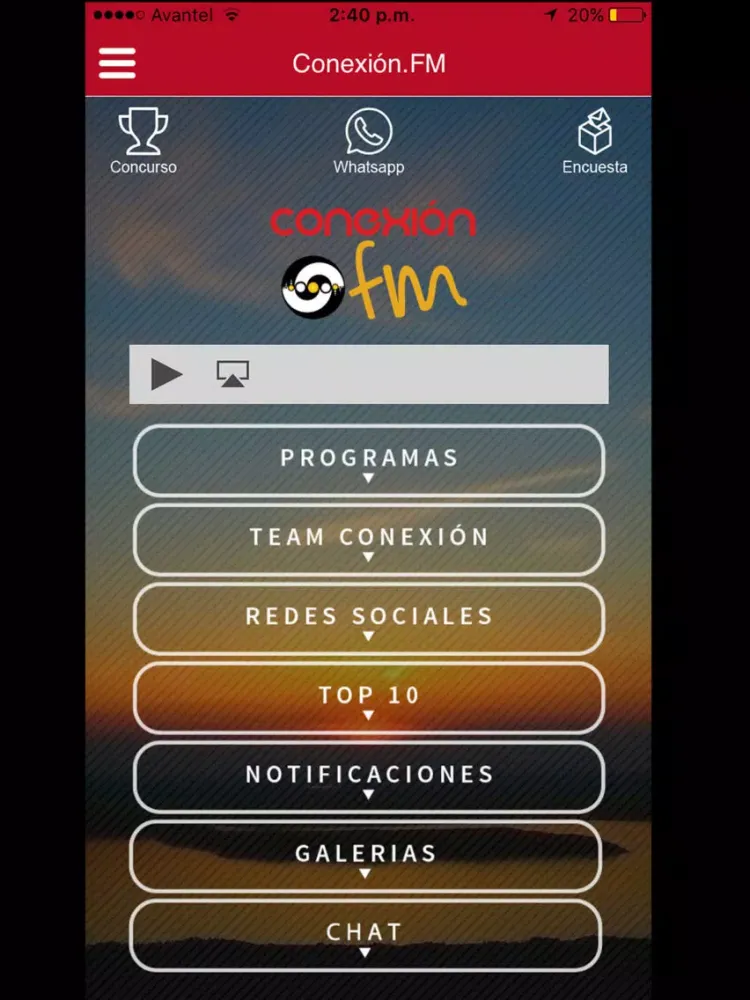ภาพหน้าจอของ Conexion.FM iPad 