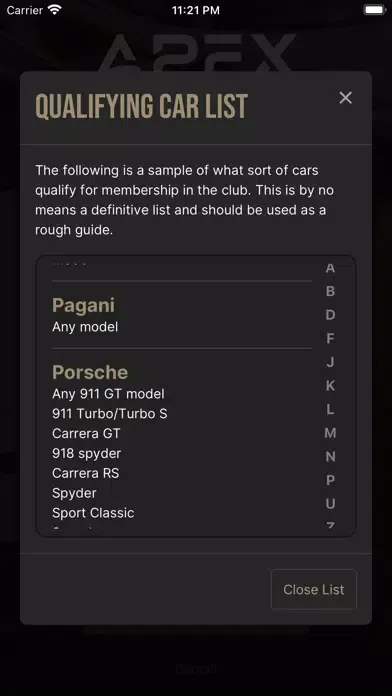 Apex Supercar Club应用截图