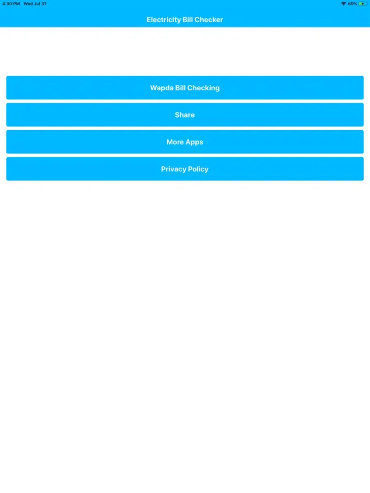 Tangkapan skrin Online Wapda Bill Checker iPad 