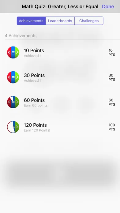Math Inequality Quiz Screenshots