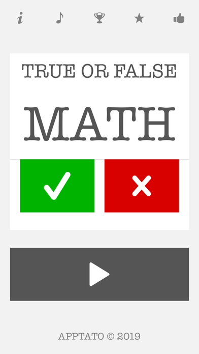 Zrzuty ekranu True or False Math