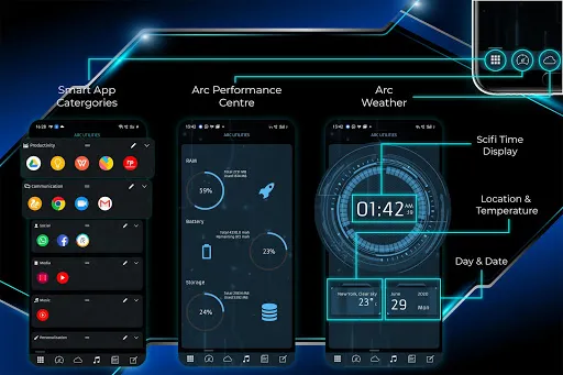 ARC Launcher® Pro Themes DIY Screenshots