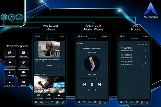 ARC Launcher® Pro Themes DIY Screenshots