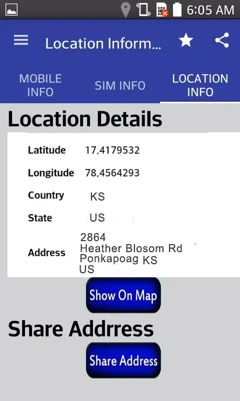 Mobile, SIM and Location Info سکرین شاٹس