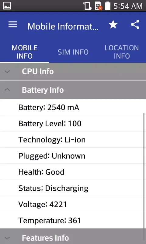 Mobile, SIM and Location Info سکرین شاٹس