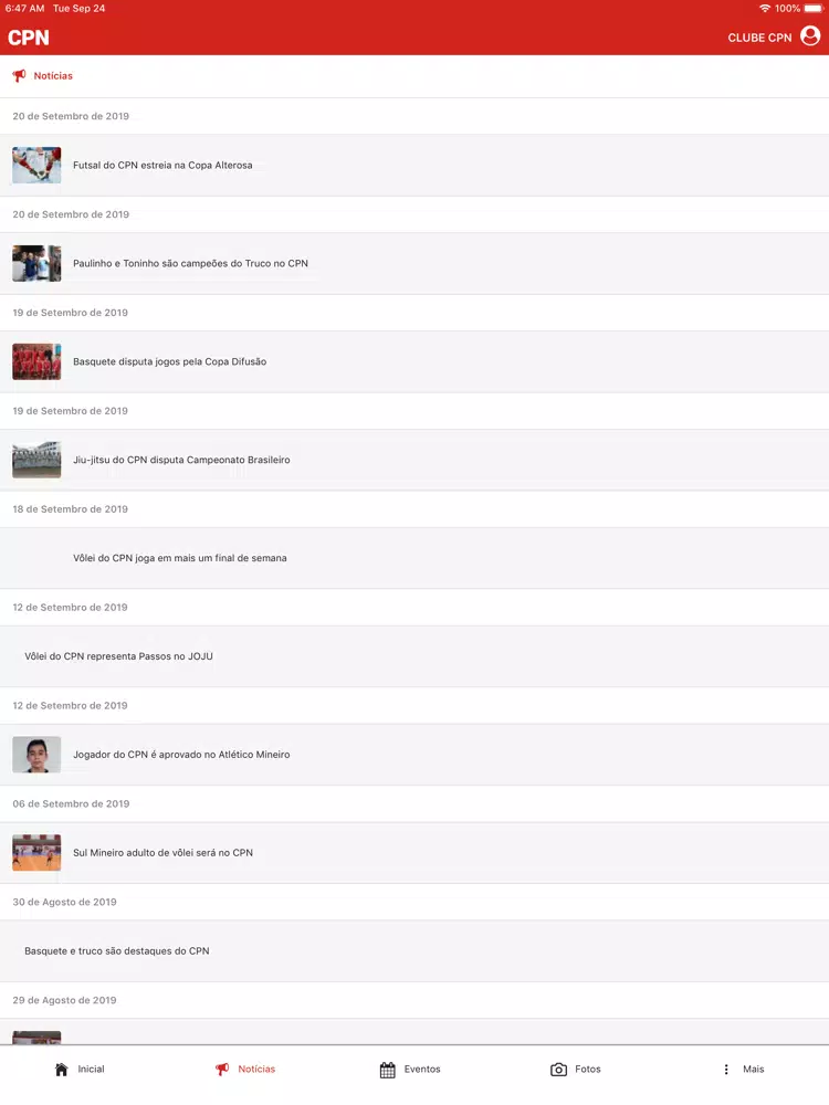 Clube CPN iPad  Screenshots