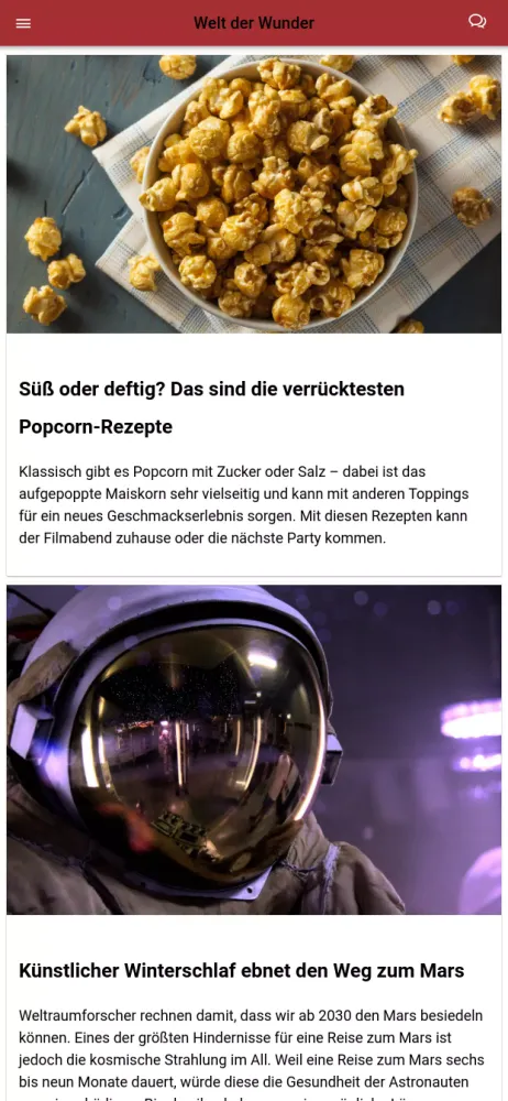 Welt der Wunder - die App スクリーンショット