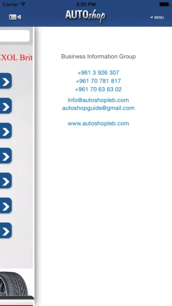 Capturas de tela do Autoshop