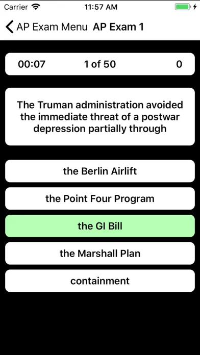 Capturas de tela do AP US History Prep